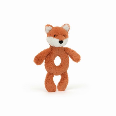 Jellycat Bashful Fox Cub Ring Rattle Australia | 981073GYQ